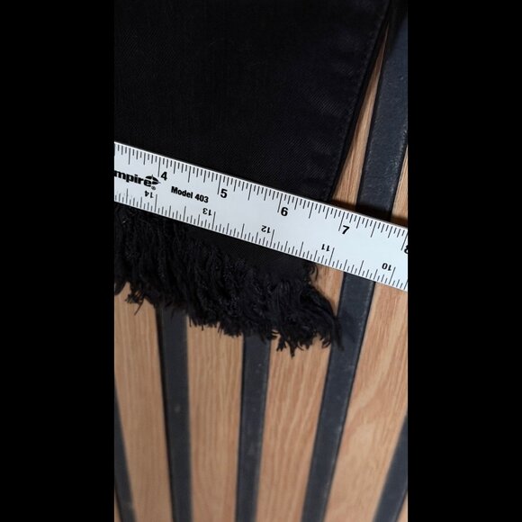 Frame Jeans 27 Womens Black Le High Straight Noir Frayed Hem High Waist Stretch - Picture 6 of 8